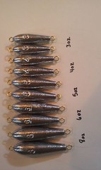 10 In-Line Trolling Sinkers – 2 of Each(8oz, 6oz, 5oz, 4oz, 3oz) Fishing Weights