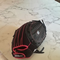 Wilson Black Pink Leather Baseball Softball Glove 5 Finger WTA04RF1612