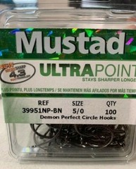 MUSTAD 39951NPBN-5/0 DEMON PERFECT CIRCLE HOOK BLACK NICKEL-100CT