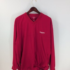 Antigua Bridgestone Golf V-Neck Modern Pullover Windbreaker Jacket Red Size L