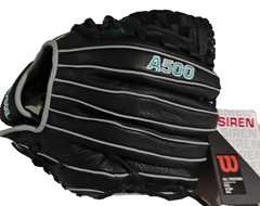 Wilson Youth Siren All Position Softball Glove 12″ A500 Black/Gold Teal Accents