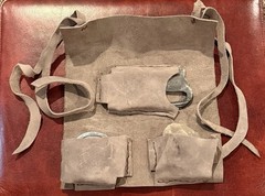 Hand Forged  Large Flint and Steel Fire Starter In Leather Roll Up! New!