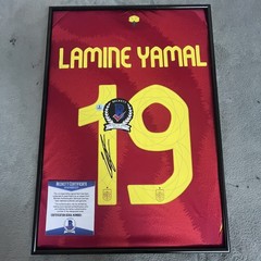 LAMINE YAMAL Metal Framed Hand Signed Jersey SPAIN 2024-25 with COA