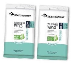 XL Wilderness Wipes Rinse-Free Body Wipes, 2-Pack (8 Wipes per Pack)