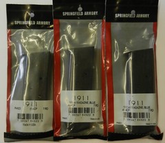 Springfield 1911-A1 OEM Magazine; Holds 7 Rounds of 45; 3 Mags; Blued; PI4523