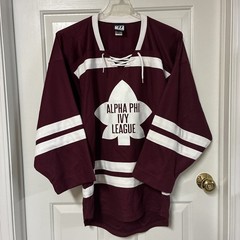 Warrior Laced Hockey Jersey Alpha Phi Ivy League Burgundy White Adult Size S