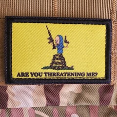 ARE YOU THREATENING ME Sarcastic Tactical Morale Patch Hook and Loop