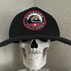 Quiksilver California 🐻Black Mesh Snapback Trucker Hat OSFM Red White Green Tan