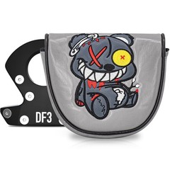 Lab DF3 Golf Center Shafted Putter Cover Gray Magnetic Closure Mallet