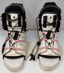 Hyperlite Ivy Womens Wakeboard Bindings Boots Standard Base White Pink Floral