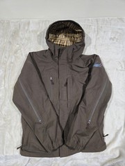 Burton Youth Snowboarding Jacket Hooded Chocolate Brown Yellow Scrim Skiing