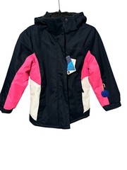 NWT Mountain Warehouse Kids Girl Ski Snow Jacket Fleece Lined Coat Navy Pink 7/8