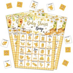 Baby Bingo Game，Baby Shower Party Games for Adults, Honey Bee Theme Bingo Gam…
