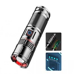 Super Bright White Laser LED Flashlight TYPE-C Charging Torch Zoomable Light US
