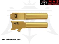 MAS DEFENSE 9MM 416R STAINLESS STEEL BARREL – GLOCK 43 FITMENT – MATTE GOLD TIN