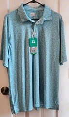 NWT! Men’s Greg Norman ML75 Play Dry Golf Shirt XL Green Pattern
