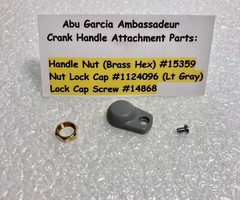 Abu Garcia Modern Crank Handle Attachment Parts Nut, Nut Lock Cap & Screw