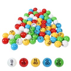 Bingo Balls 75 Pack, 0.59 Inch (15mm) Laser Engraved Bingo Balls Set, Fade-Re…
