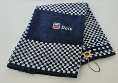 Chevron Delo Checkerboard Embroidered Logo Towel. 17.5″ x 20″ Made in India