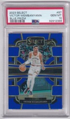 VICTOR WEMBANYAMA 2023 PANINI SELECT CONCOURSE BLUE PRIZM ROOKIE PSA 10 GEM MINT