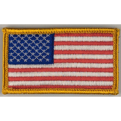 American Flag Patch – Full Color Tactical Patch Hook Fastener Gold Border 3.25×2