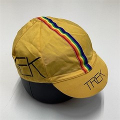 Trek Cycling Cap Yellow Rainbow Striped Logo Vintage Twill Cotton/Poly L