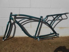 Huffy beach cruiser frame 26″ Mens Green Regatta Panama jack style rack Euro BB