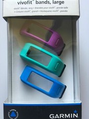 GARMIN Vivofit Replacement bands – 3 Pack (Purple, Teal, Blue) – Large NEW