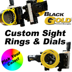 Black Gold Custom Archery Bow Sight Ring & Dial Upgrades; All Sights & 14 Colors