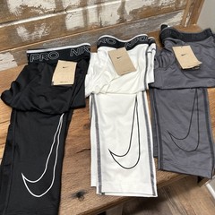 NIKE PRO DRI-FIT Compression Tights Lot (3 Pair) Football Mens Large NWT SWOOSH