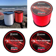 Sea Fishing Line Bulk Spool Sonik Ultrasonik RED Beach Boat 18 LB 0.35 MM 975M