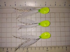 3/8 Oz Wobble Jig 3 each bonefish redfish saltwater flats jig chartreuse white