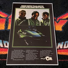 🏁 ‘76 ARCTIC CAT Z Snowmobile Sno-Pro Race Team Poster vintage sled 🏁 ⚫️🟢