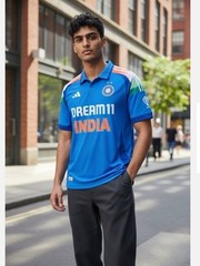 $100 Adidas India Cricket ODI Jersey Blue Dream11 ClimaCool NWT Men’s M