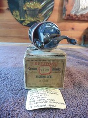 RARE Antique Crown Fishing Tackle Co. Casting Reel KEYSTONE Crown Quality 1400
