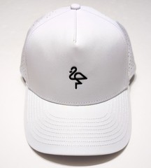 BYRD GANG Golf Performance Hat Flamingo Bird White Adjustable Snapback