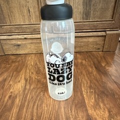 zak! Peanuts Snoopy Charlie Brown Water Bottle 25 oz Flip Lock Black White