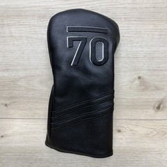 Sub 70 Black Faux Leather Head Cover Embroidered Padded Golf Club