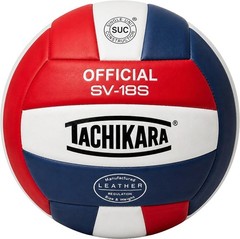 SV18S Composite Leather Volleyball Red White and Blue , SCARLET/WHITE/ROYAL