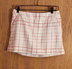 adidas ClimaCool Women’s Golf Skort White/Red Check Size 6 Short Zip