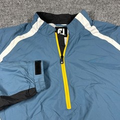 FootJoy Jacket Mens L 1/4 Zip Golf Rain Windbreaker Blue Black Yellow FJ