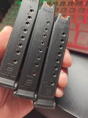 3x OEM Glock 43X / 48 Magazine 10-Round 9mm – Orange Follower – Genuine Factory