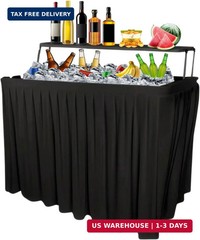 Ice Cooler Table – Portable Bar Table for Events Outdoor Cooler Stand with Drain