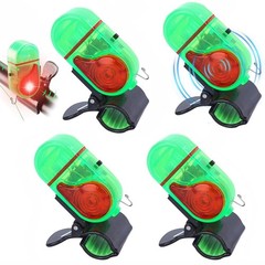 Electronic LED Light Fish Bite Sound Alert Alarm Bell Clip on Fishing Rod Set