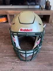 Riddell SpeedFlex Large Metallic Gold Helmet w/ Green Facemask SEI Certified