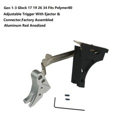 Silver Fits Glock 19 17 26 34 Adj.Trigger W Ejector & Connector,Factory Assemble