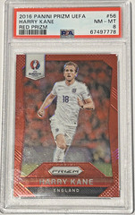 2016 Panini Prizm UEFA Euro Harry Kane RC #56 Red Prizm /149 PSA 8 NM-MT