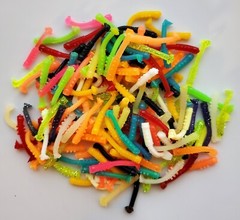 100 Count T-Tail Micro Worms Variety Pack Crappie/Panfish – Angler’s Oasis