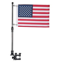 KEMIMOTO Boat American Flag Pole Kit 360° Adjustable 12»x18» Pontoon Boat Flag