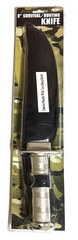 8″ Stainless Steel Hunting Knife With Sleeve Survival Kit New In Package #90714